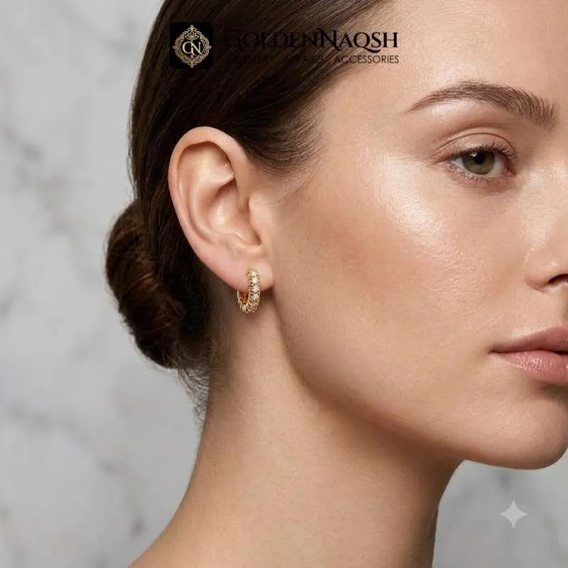 Mini CZ Huggie Hoop Earring