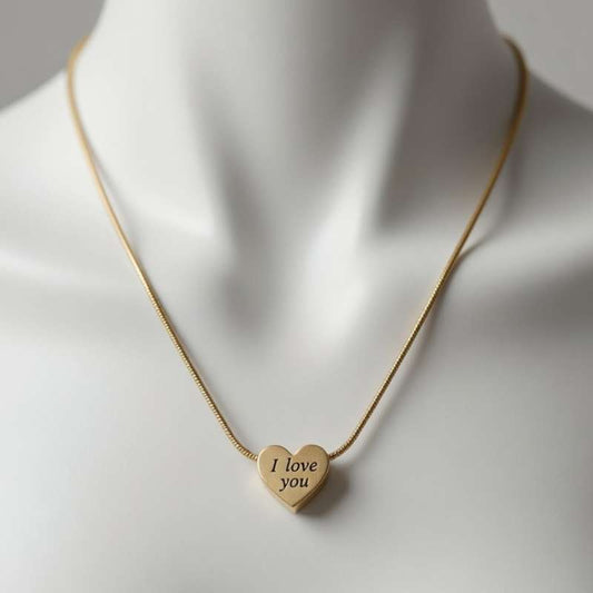 I Love You" Engraved Heart Necklace