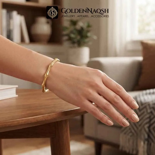 Golden Bamboo Cuff Bracelet