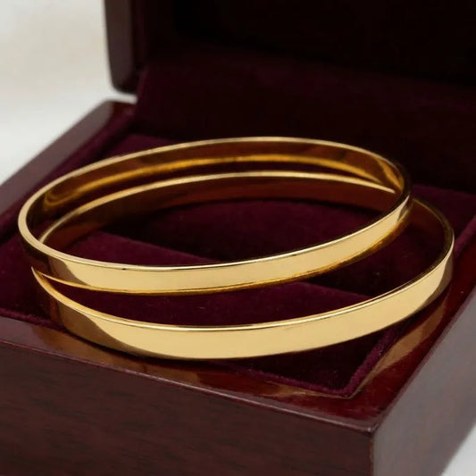 Elegant Plain Gold Bangle Set of 2 – Daily Wear