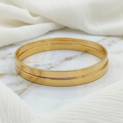 Elegant Plain Gold Bangle Set of 2 – Daily Wear