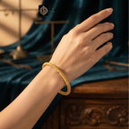 Gold Textured Rope Bangle Bracelet | Twisted Stainless Steel Bangle Bracelet
