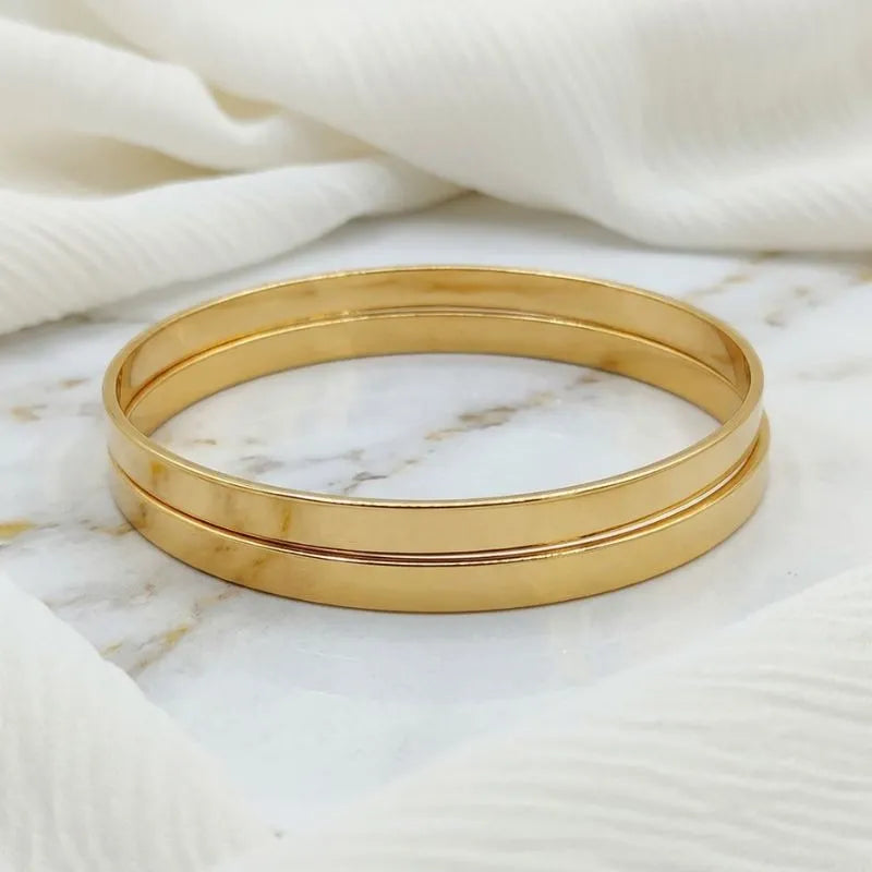 Elegant Plain Gold Bangle Set of 2 – Daily Wear