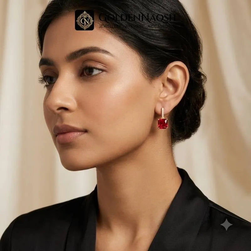 Ruby Radiance Drop Earrings