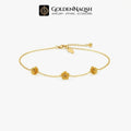 Gold Triple Rose Chain Bracelet | Floral Stainless Steel Chain Bracelet