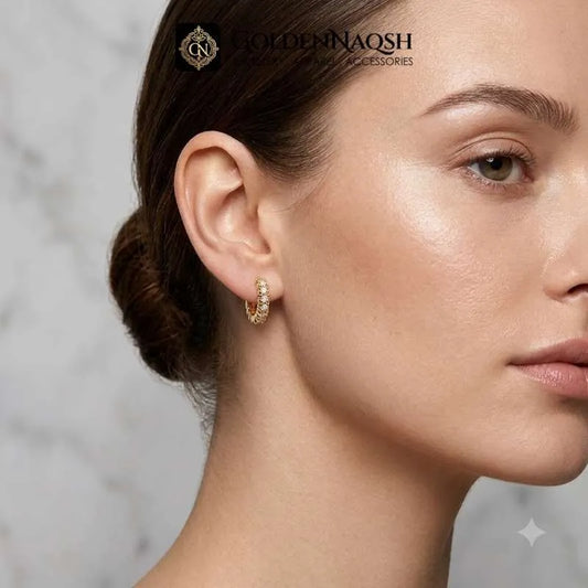 Mini CZ Huggie Hoop Earring