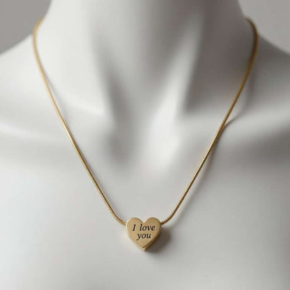 I Love You" Engraved Heart Necklace