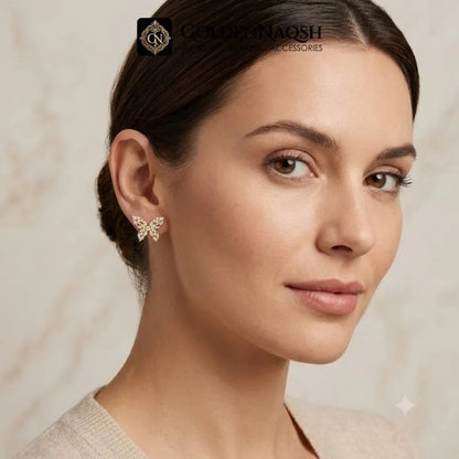 Crystal Butterfly Stud Earrings