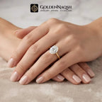 Gold Oval Solitaire CZ Ring | Graceful Stainless Steel Ring