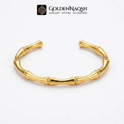  Golden Bamboo Cuff Bracelet