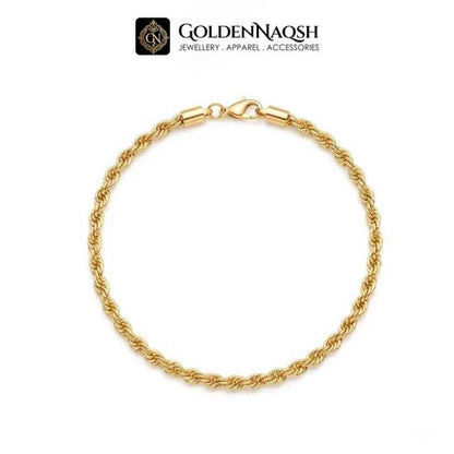 Golden Twist Rope Chain Bracelet