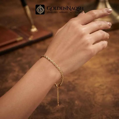 Golden Twist Rope Chain Bracelet