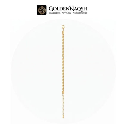 Golden Twist Rope Chain Bracelet