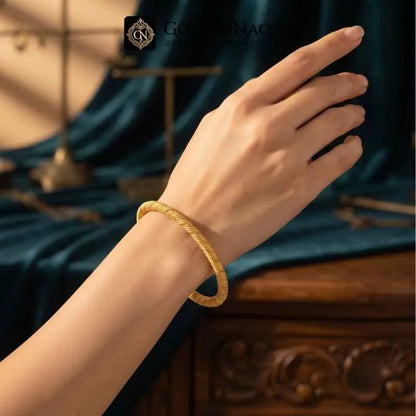 Golden Twisted Rope Bangle