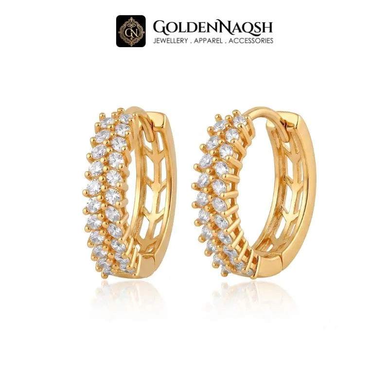 Marquise Crystal Gold Hoop Earrings