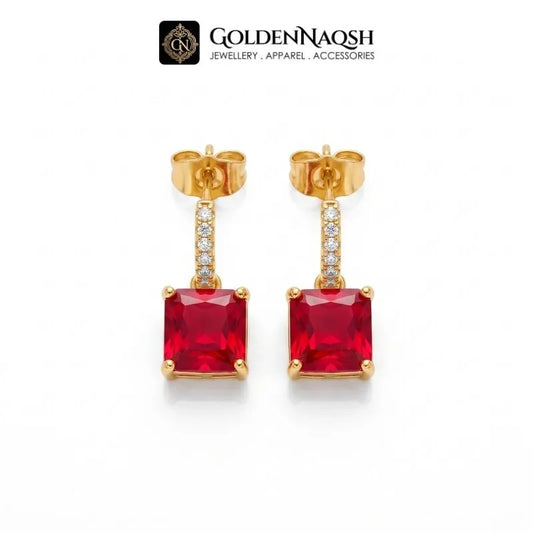 Ruby Radiance Drop Earrings
