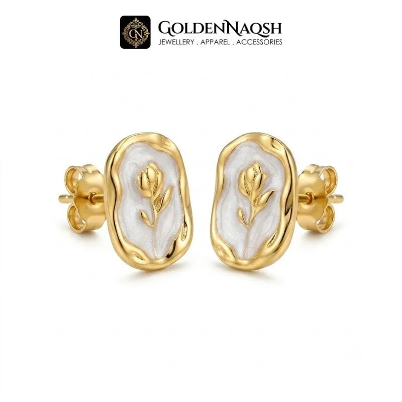 Ruby Radiance Square Drop Earrings