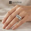 Silver Baguette CZ Double Row Ring | Chic Stainless Steel Ring