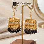 Gold Filigree Barrel Drop Earrings | Traditional Stainless Steel Drop Earrings