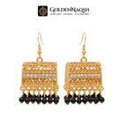 Gold Filigree Barrel Drop Earrings | Traditional Stainless Steel Drop Earrings